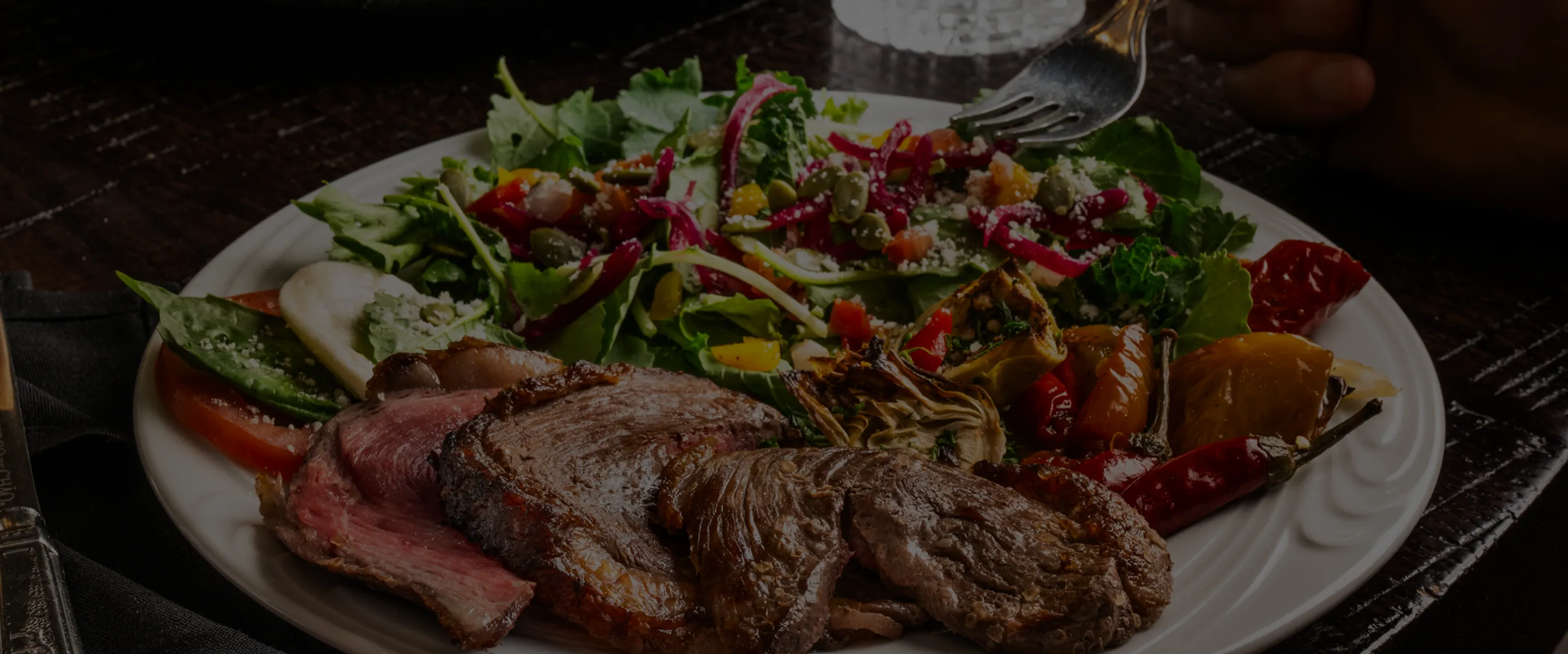 Mixed salad with various vegetables and greens.