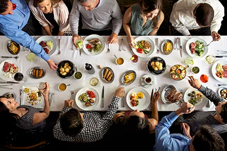 Large group of people dining privately at Fogo